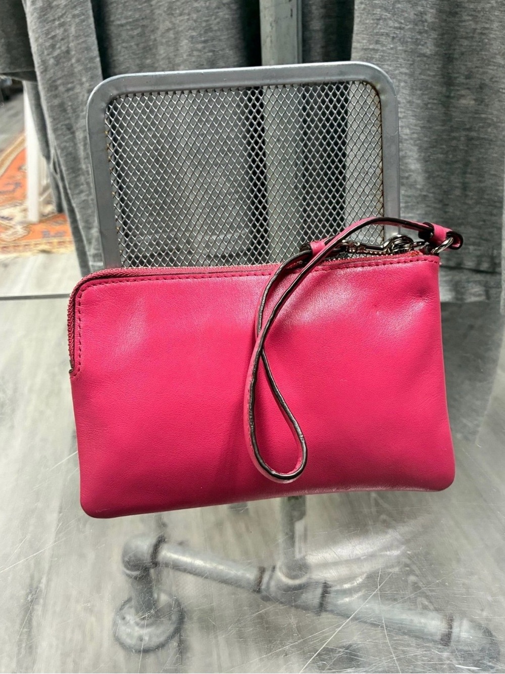 Coach Hot Pink Leather Wristlet - Picture 3 of 3